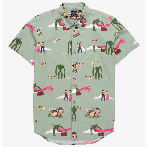 Castles In The Sky Scenic Woven Button Up BoxLunch Exclusive Size XXL - Picture 1 of 7